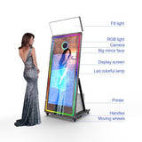 Magic Mirror Photo Booth, 65’’ Mirror Photo Booth, 43’’ Interactive Touch Screen, Built-in Mini PC with Instant Print and Sharing