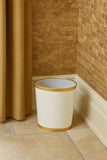 Jaye's Studio Mattie Decorative White and Gold Bathroom Trash Can