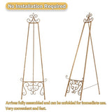 Metal Scroll Extra Large Free Standing Adjustable Display Stand Easel with Chain Support, Heavy Duty Easel for Sign, Wedding