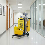 Cleaning Caddy with Wheels, for Housekeeping, Janitor, Custodian, House Keeping, Maintenance, Rolling Supply Organizer