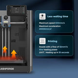 FLASHFORGE AD5M 3D Printer,600mm/s High-Speed CoreXY Printer,1-Click Auto Leveling, 220x220x220mm Build Volume