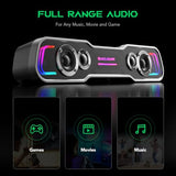 Speakers for Desktop, Dynamic Multi-Layer RGB Lighting Gaming PC Speaker with Deep Bass