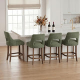 UVV Bar Stools Set of 4, Upholstered Counter Height Bar Stools