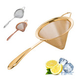 A Bar Above Gold Fine Mesh Cocktail Strainer, 304 Stainless Steel Conical Sieve, Elegant Bartender Tool with Ergonomic Handle for Tea, Coffee, Mixology, Culinary Use, and Double-Straining