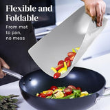 Cooler Kitchen Extra Thick Flexible Plastic Cutting Board Mats with Food Icons & EZ-Grip Waffle Back, (Set of 6) Dishwasher Safe