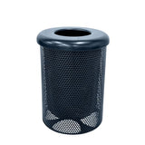 COATEDOUTDOORFURNITURE 32-Gal Trash Can, Dark Blue, Flat Top Lid