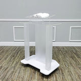FixtureDisplays® Acrylic Podium Wood Pulpit Large Lecterm for Church School Conference Plexiglass