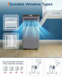 Garvee 8000 BTUs Portable Air Conditioner,Up to 350 Sq.Ft. Remote Control 48dB Portable AC Unit, Dehumidifier, Fan, Sleep, 24H Timer&Installation Kit, DOE Certified, Ceer 6.2,Grey+Black Panel