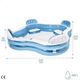 Intex 56475EP Swim Center Family Lounge Inflatable Pool, 90" X 90" X 26", for Ages 3+