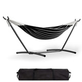Garvee Double Hammock with Foldable Steel Stand and Carry Bag – Indoor/Outdoor Standing Hammock, 450 LBS Capacity, for Garden, Camping, Beach (Onyx)