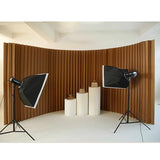 Portable Brown Room Divider Screen - Folding Paper Partition for Office