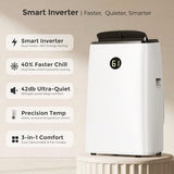 AGTANA 16000 BTU Portable Air Conditioner Inverter (12000 BTU SACC), 42dB Quiet, Dual Hose, Fast Cooling AC Unit for Large Room up to 750 sq. ft, 3-in-1 Portable AC with Dehumidifier, Self-Evaporating