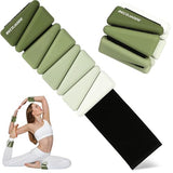 BECOJADDE Ankle Weights for Women Wrist Weights Set of 2 (2 lb Each) Adjustable Arm Leg Weight for Womens Men Suitable for Walking, Gradient Green