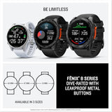 Garmin fēnix® 8, Sapphire, 47mm, Titanium, Spark Orange/Graphite