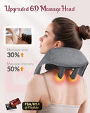 THERAZZAGGE Cordless Neck Massager with Heat - FSA Eligible HSA Neck Shoulder Massager for Pain Relief Deep Tissue,6D Deep Kneading Shiatsu Back Massage, Gifts for Fathers Men Women