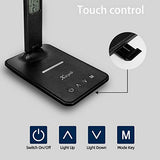 Xicyole Desk lamp,LED Lamp with Wireless Charger,USB Charger Port,Touch Control,3 Color Modes,5 Brightness Levels, Black