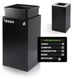 Commercial Indoor Recycle Bin - 29 Gallon Modern Looking Black Recycle Bin, Office Recycling Bins
