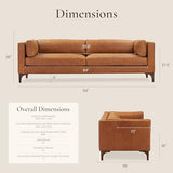 POLY & BARK Argan 93” Leather Sofa – Full-Grain Italian Aniline Leather