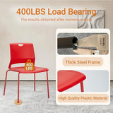 Sidanli Stackable Office Chairs, Red Guest Chairs with Comfortable Streamline Seat