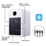 Active Bluetooth 5.0 Bookshelf Speakers – 60W Carbon Fiber Speaker Unit - Built-in 24bit DAC Dynamic 3D Surround Sound 2.0 Computer
