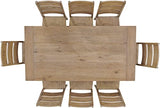 Crosley Furniture Joanna 9-Piece Modern Farmhouse Dining Table Set for 8 with Ladderback Chairs, Rustic Brown