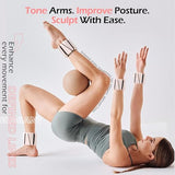 INDEPANDIA Wrist Ankle Weights for Women & Men, 2lbs Adjustable Weighted Bangles to Boost Calorie Burn & Strength, Arm & Leg Weights, Blush Beige