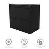 Hirsh 30 inch Wide 2 Drawer Lateral 101 File Cabinet in Black