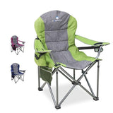Northroad Oversized Portable Camping Chair, Full Padded Outdoor Folding Chair Support 350 LBS, Heavy Duty Lawn Chair with Cup Holder, Cooler Bag, Lumbar Support, Head Pocket for Adult (Green)