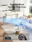 Dreo Tower Fan for Bedroom, 4 Speeds, 3 Modes Standing Fans for Room with 90° wide Oscillating, 28dB Quiet for Sleep, 25ft/s Velocity, 29ft Coverage, 8H Timer, Remote, Living Room, Office, Home, Grey