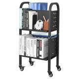 Rolling Library Book Cart, 150 lbs Capacity, 17.7 x 13.0 x 34.6-Inch Library Cart