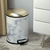 8L Black White Bedroom Marble Trash Can Kitchen Cute Bathroom