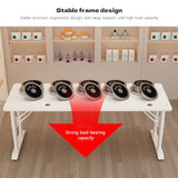 Height Adjustable Gaming Desk, Modern White Standing Desk with Anti-Slip Pads