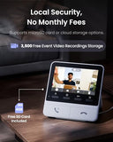 SwitchBot Video Doorbell Camera Wireless with Monitor, No Subscription, 4.3 Inch Screen