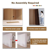 Portable Brown Room Divider Screen - Folding Paper Partition for Office