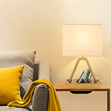 Touch Control Table Lamp, 3-Way Dimmable Desk Lamp with USB C & USB A and AC Outlet