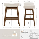 Cozyman Bar Stools Set of 6, Barstools with Sturdy Wood Legs