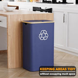 SpaceAid Recycling Bin for Kitchen 26 Gallon, 100L Recycle Bin with Lid and 2 Reusable Inner Bags