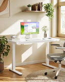 Marsail Glass Standing Desk with Drawer, 48 x 24 inch Electric Standing Desk