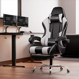 GTPLAYER Gaming Chair, Computer Chair with Footrest and Lumbar Support, Height Adjustable Game Chair (White)