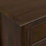 SIMPLIHOME Burlington 54" Wide Solid Wood TV Stand in Mahogany Brown