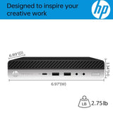 HP ProDesk 600 G4 Mini Desktop PC, Intel 6-Core i5-8500T