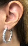 1 1/5 to 10 Carat Moissanite Inside Out Hoop Earrings for Women