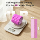 SE7EN Magnetic Ankle Weights for Women & Men | Set of 2 Weights (1 lb Each) | Adjustable Size Silicone Wirst & Leg Weights for Pilates