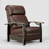 Trend Manor Whiskey Barrel Recliner Chair | Handcrafted from Authentic Whiskey Barrels | Italian Leather | Made in USA | Bourbon Finish | Comfortable Recliner