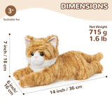 Orange Tabby Cat Stuffed Animals, Microwavable Stuffed Animal Adorable Fluffy Cat Plush for Warmth & Comfort, Heatable & Coolable Lavender Scent Cat Toys, Cute Soft Plushies Cat Gifts for Kids & Adult
