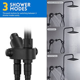 Shower Head Combo, Black 8'' High Pressure Rain/Rainfall Shower Head,5 Ryamen