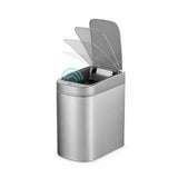 Trash Can, 1.8 Gallon Smart Opening Garbage Bin for Bathroom, Bedroom, Kitchen, Office 7 Liter Compact Stainless Steel