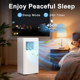 Antarctic Star Portable Air Conditioner 8,000 BTU for Rooms up to 450 Sq. Ft, 4 Modes Portable AC Unit with Cooling, Dehumidifier, Fan & Sleep, Remote Control, 24H Timer & Window Kit for Bedroom