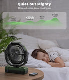 36000mAh Portable Camping Fan - 120HRS Rechargeable Fan with Detachable Battery with LED - 4 Speeds Battery Powered for Tent,Travel, Office, Jobsite, Green
