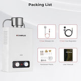 CAMPLUX Portable Tankless Water Heater, 1.58 GPM Outdoor Propane Water Heater with 3.54'' S/S Rain Cap, for Camping, 41,000 BTU, BD158C